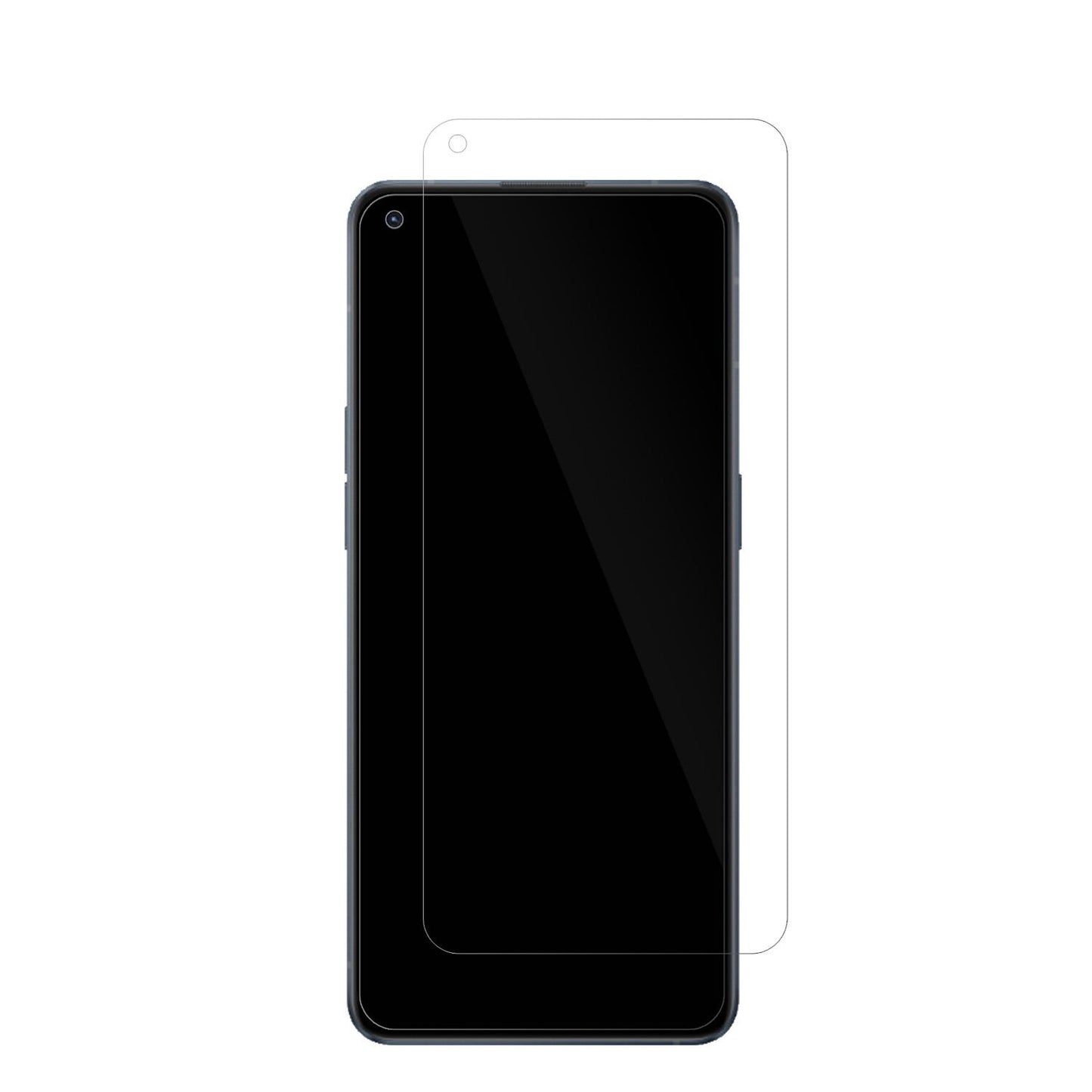 OPPOReno6 4G mit aufgebrachter dipos Displayschutzfolie, glasklare Darstellung ohne Einschränkungen