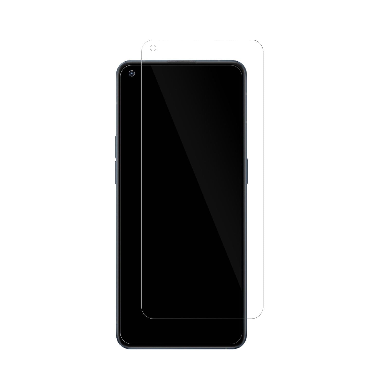 OPPOReno6 4G mit aufgebrachter dipos Displayschutzfolie, glasklare Darstellung ohne Einschränkungen