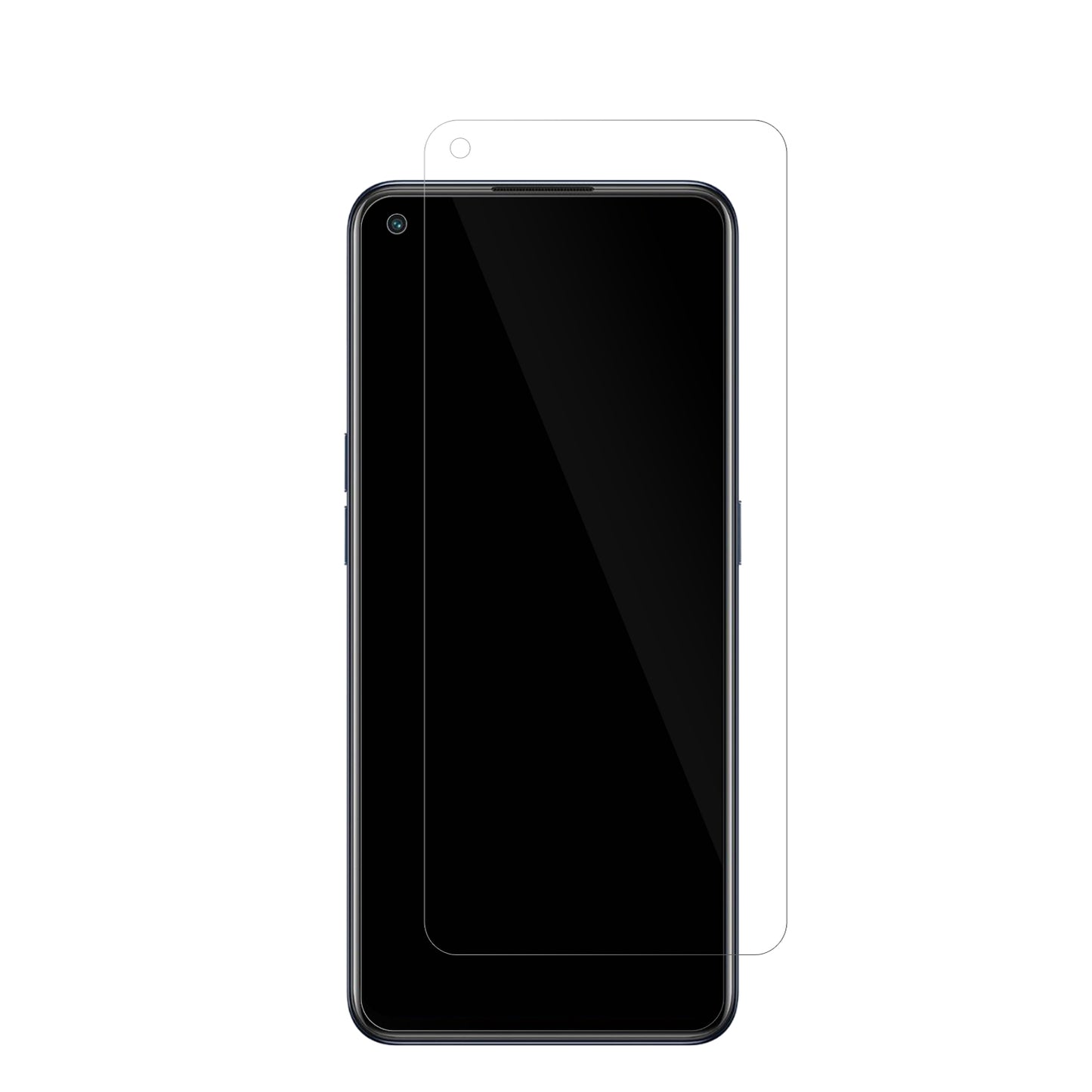 OPPOReno7 4G mit aufgebrachter dipos Displayschutzfolie, glasklare Darstellung ohne Einschränkungen