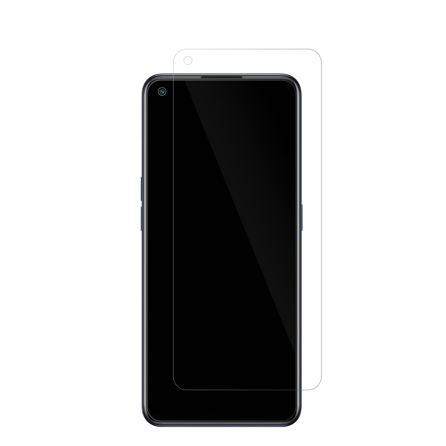 OPPOReno7 4G mit aufgebrachter dipos Displayschutzfolie, glasklare Darstellung ohne Einschränkungen