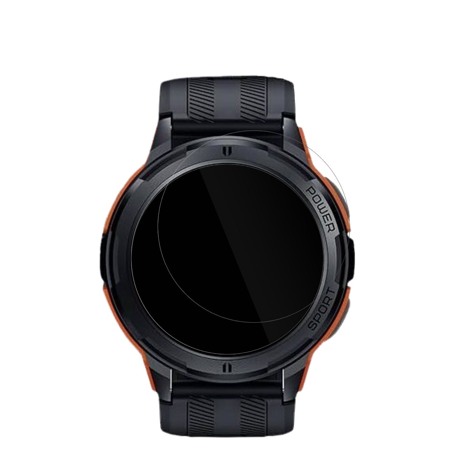 OukitelBT10 / BT103 Smartwatch mit aufgebrachter dipos Displayschutzfolie, glasklare Darstellung ohne Einschränkungen