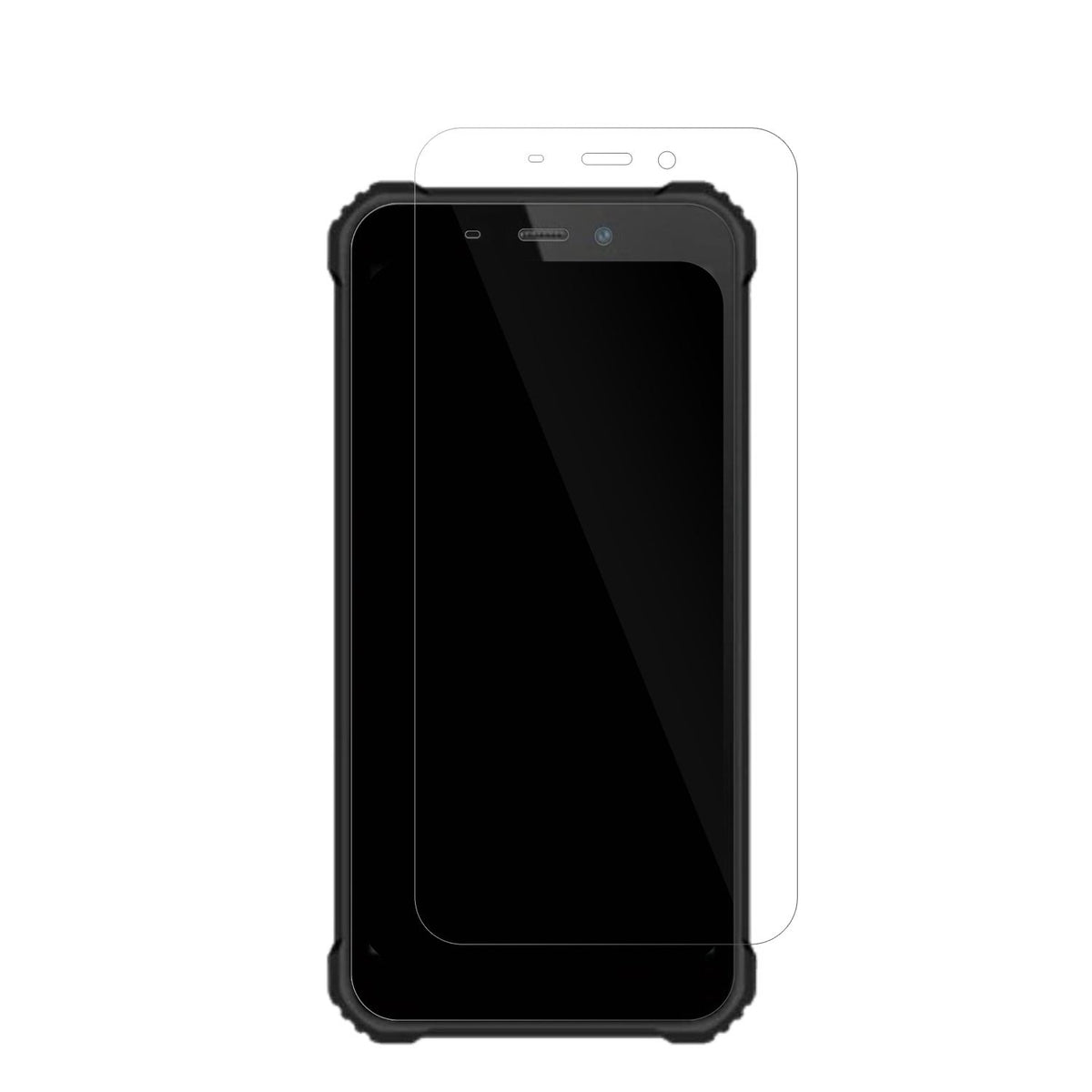 OukitelG5 mit aufgebrachter dipos Displayschutzfolie, glasklare Darstellung ohne Einschränkungen