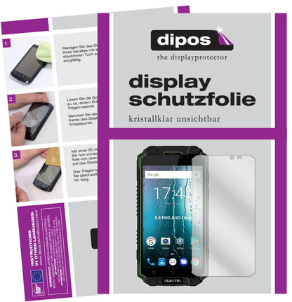 OukitelK10000 Max mit aufgebrachter dipos Displayschutzfolie, glasklare Darstellung ohne Einschränkungen