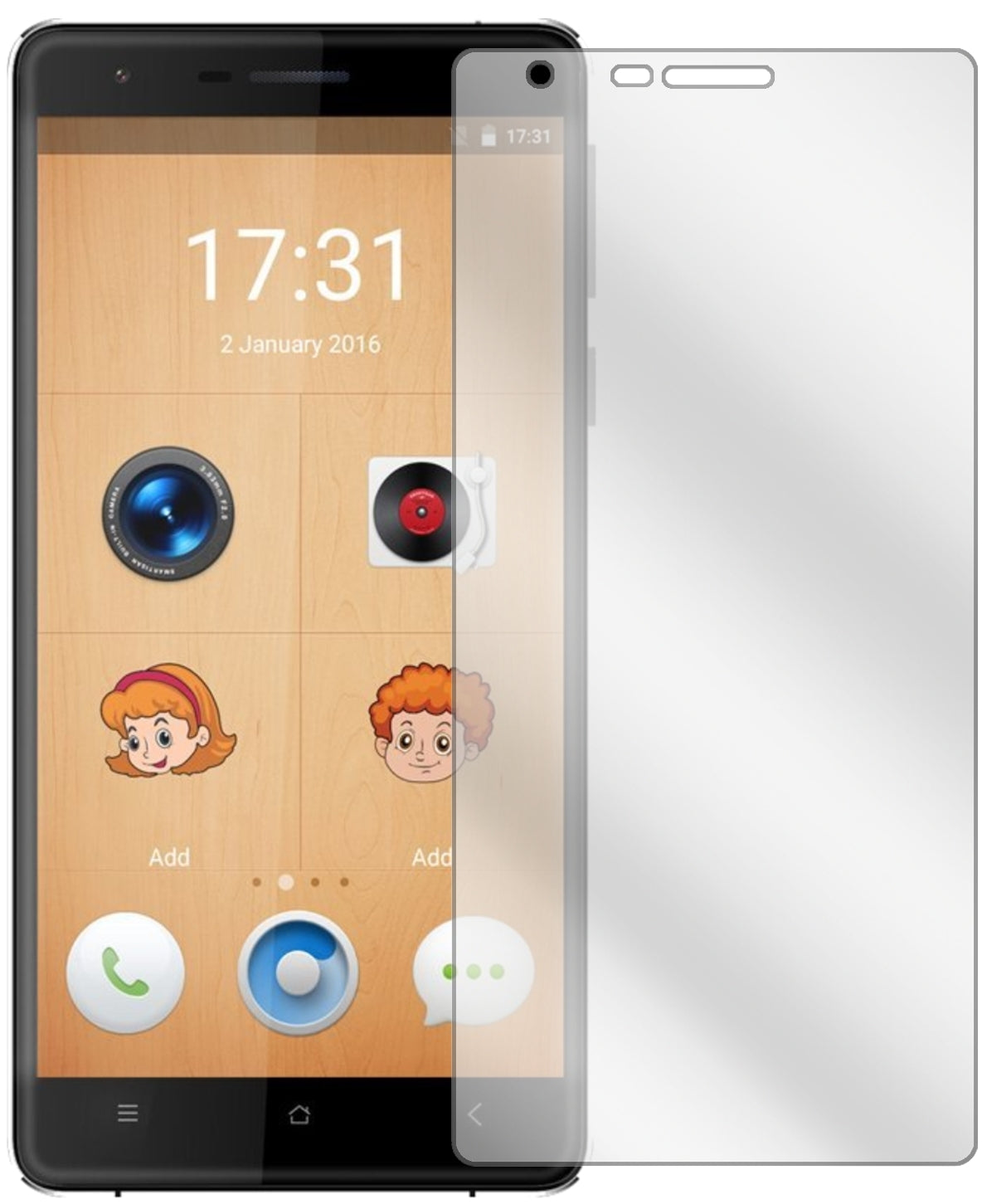 OukitelK4000 Lite mit aufgebrachter dipos Displayschutzfolie, glasklare Darstellung ohne Einschränkungen