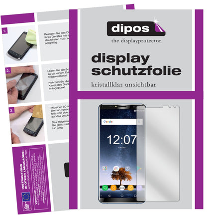 OukitelK6 mit aufgebrachter dipos Displayschutzfolie, glasklare Darstellung ohne Einschränkungen