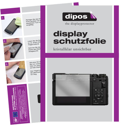 PanasonicLumix DC-GX9 mit aufgebrachter dipos Displayschutzfolie, glasklare Darstellung ohne Einschränkungen