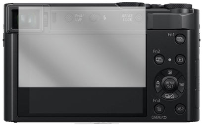 PanasonicLumix DC-TZ202 mit aufgebrachter dipos Displayschutzfolie, glasklare Darstellung ohne Einschränkungen
