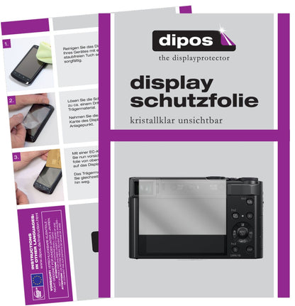 PanasonicLumix DC-TZ202 mit aufgebrachter dipos Displayschutzfolie, glasklare Darstellung ohne Einschränkungen