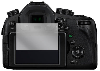 PanasonicLUMIX DMC-FZ1000EG mit aufgebrachter dipos Displayschutzfolie, glasklare Darstellung ohne Einschränkungen