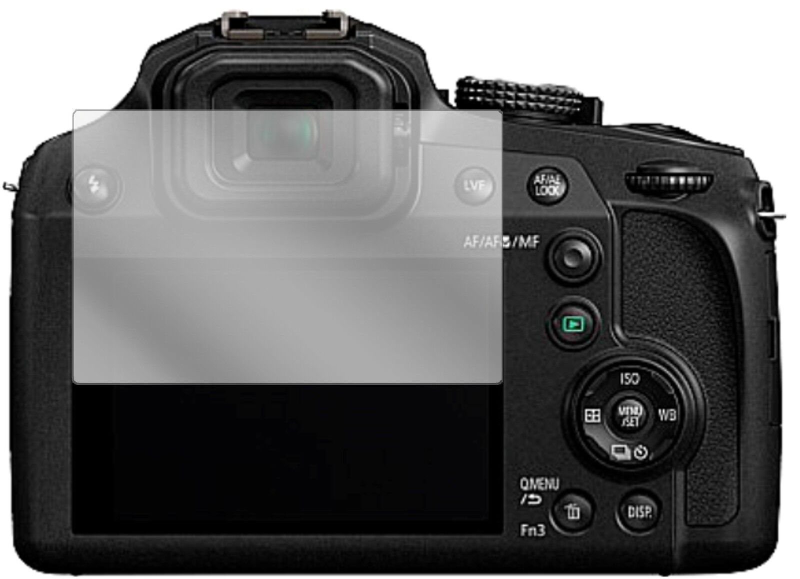 PanasonicLumix DMC-FZ82 mit aufgebrachter dipos Displayschutzfolie, glasklare Darstellung ohne Einschränkungen