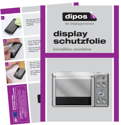 PanasonicLumix DMC-SZ10 mit aufgebrachter dipos Displayschutzfolie, glasklare Darstellung ohne Einschränkungen