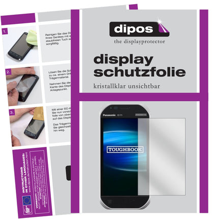PanasonicToughbook FZ-T1 mit aufgebrachter dipos Displayschutzfolie, glasklare Darstellung ohne Einschränkungen
