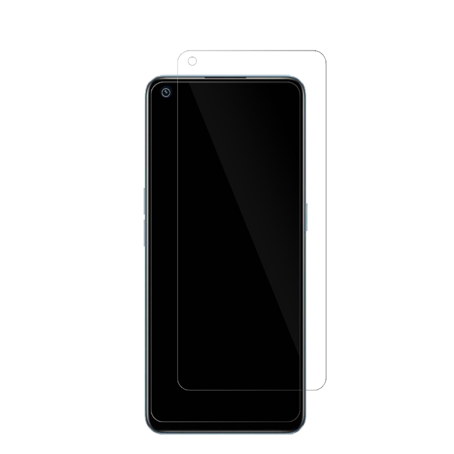 Realme9 Pro Plus mit aufgebrachter dipos Displayschutzfolie, glasklare Darstellung ohne Einschränkungen