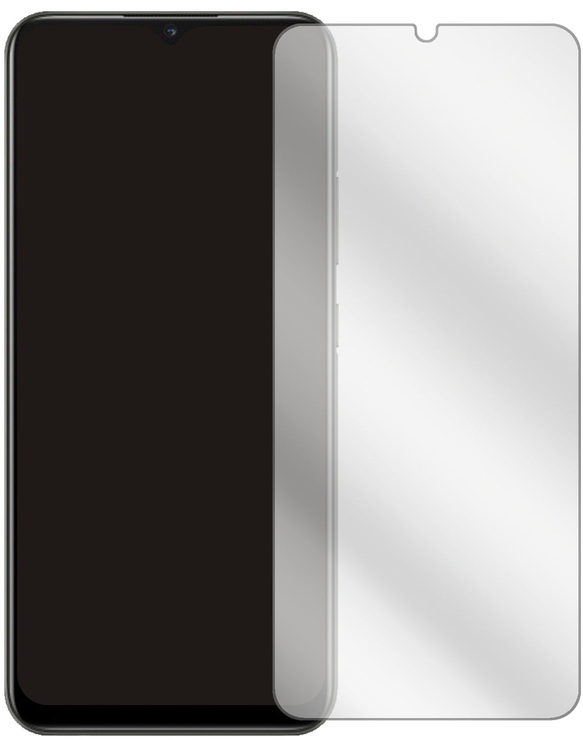 RealmeC25Y mit aufgebrachter dipos Displayschutzfolie, glasklare Darstellung ohne Einschränkungen