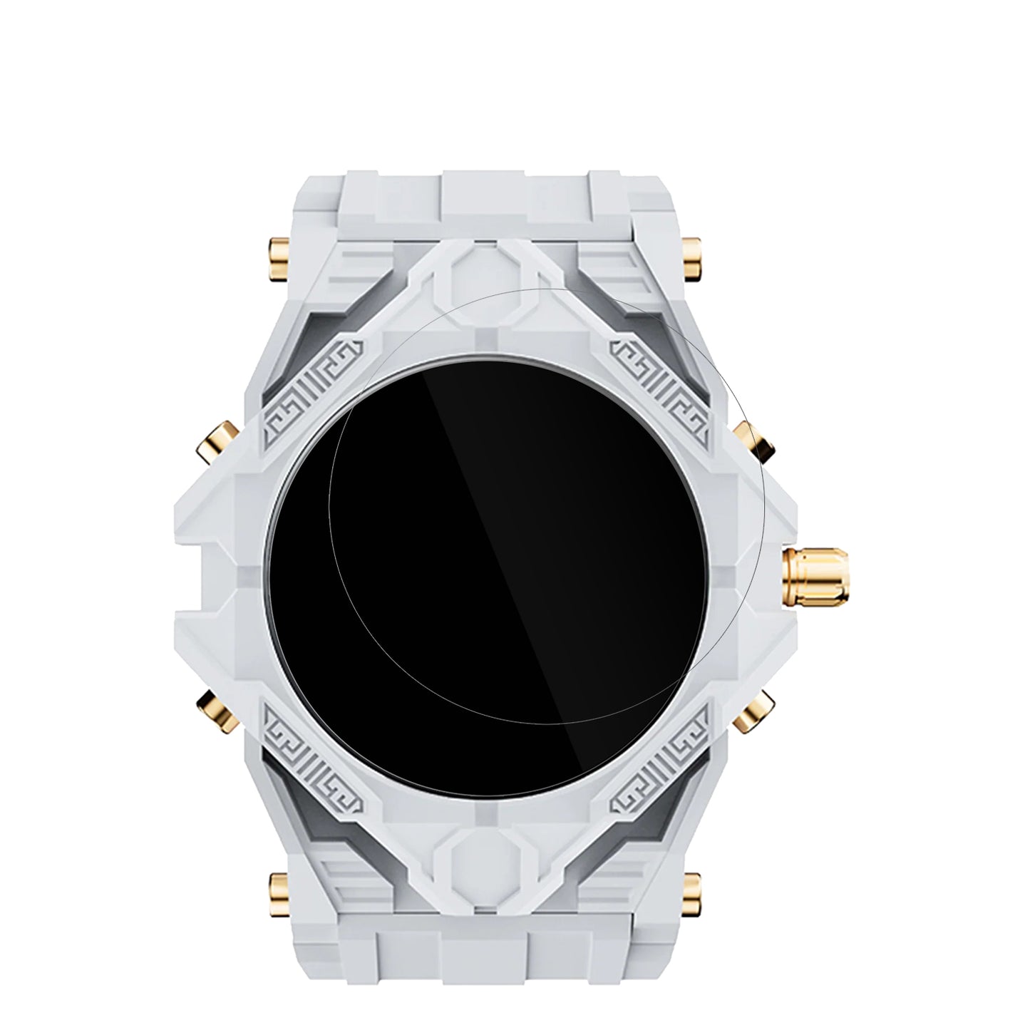 RogbidT.rex Smartwatch mit aufgebrachter dipos Displayschutzfolie, glasklare Darstellung ohne Einschränkungen