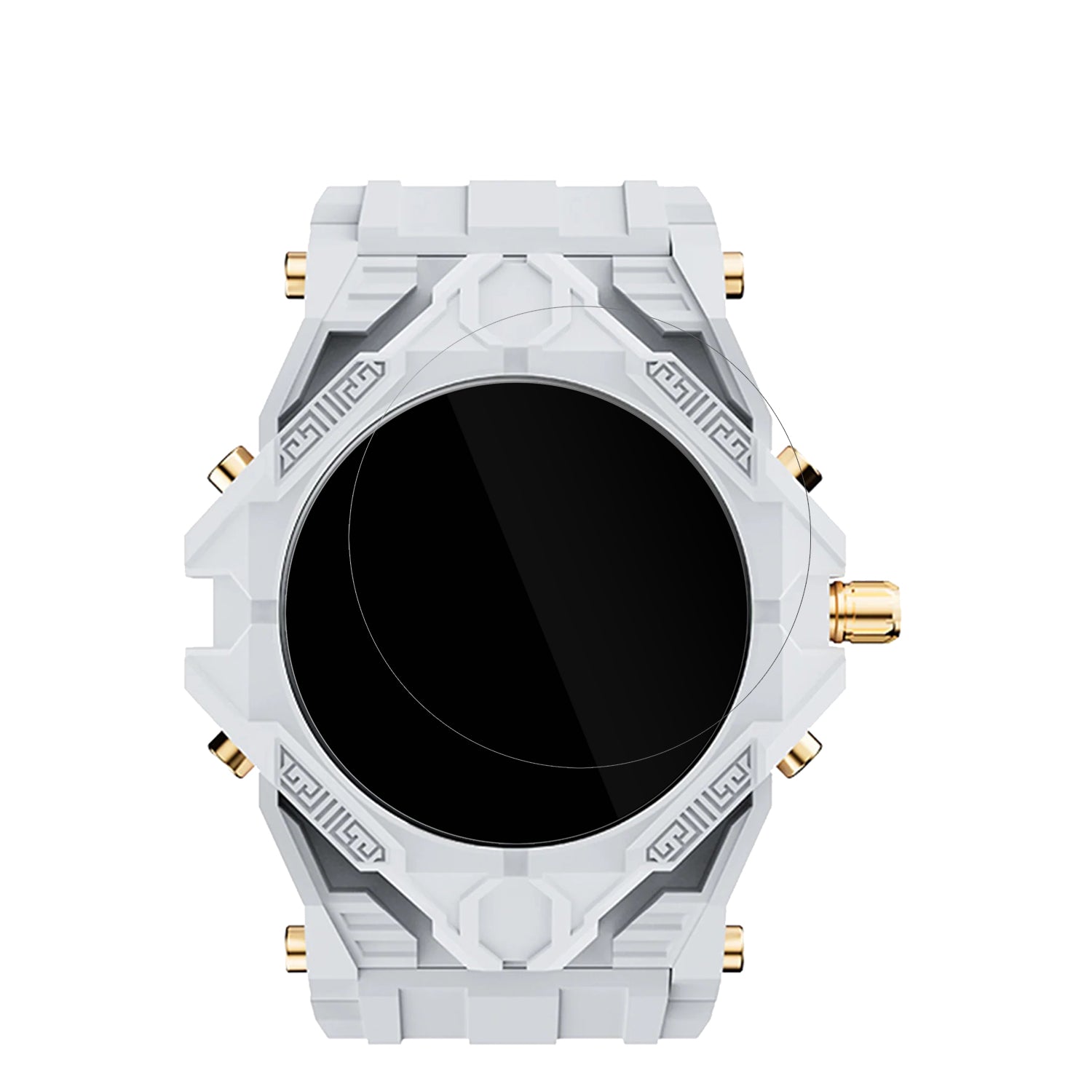 RogbidT.rex Smartwatch mit aufgebrachter dipos Displayschutzfolie, glasklare Darstellung ohne Einschränkungen