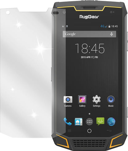 RuggearRG740 mit aufgebrachter dipos Displayschutzfolie, glasklare Darstellung ohne Einschränkungen