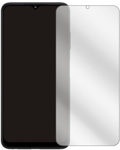SamsungGalaxy A22 mit aufgebrachter dipos Displayschutzfolie, glasklare Darstellung ohne Einschränkungen