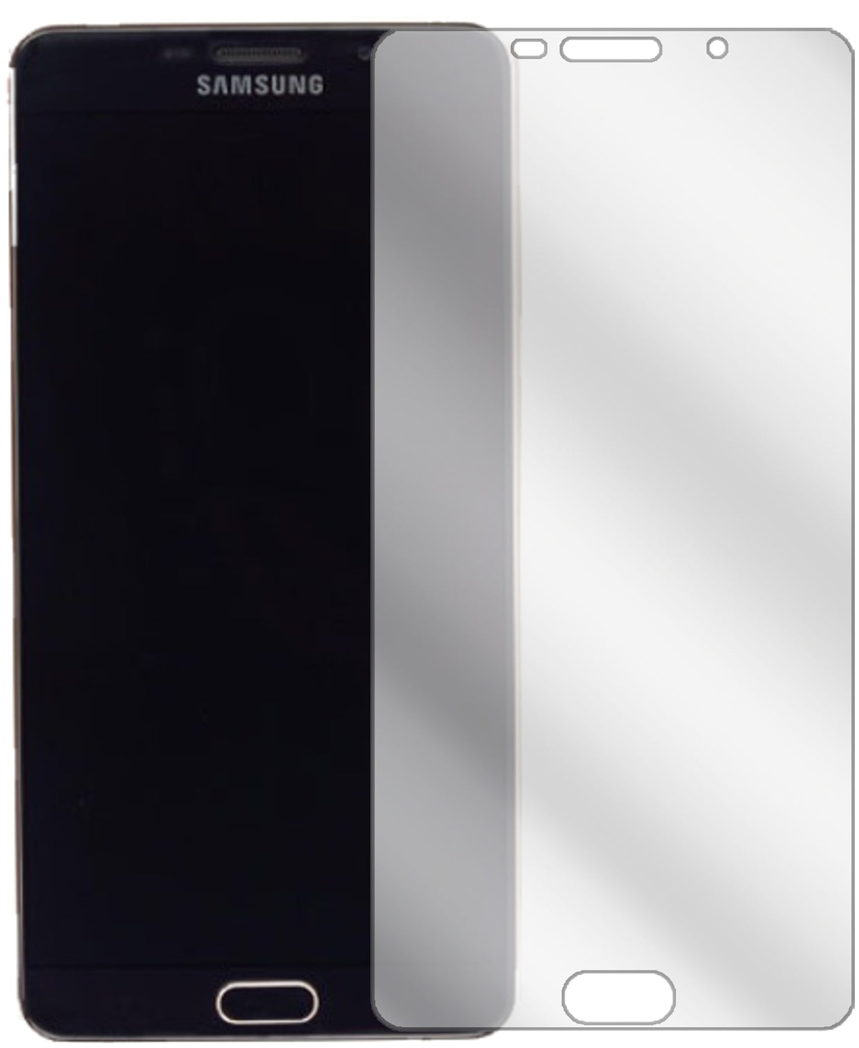 SamsungGalaxy A9 Pro (SM-A9100) mit aufgebrachter dipos Displayschutzfolie, glasklare Darstellung ohne Einschränkungen