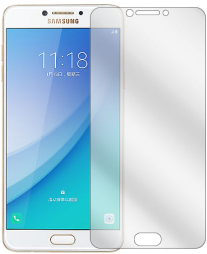 SamsungGalaxy C7 Pro mit aufgebrachter dipos Displayschutzfolie, glasklare Darstellung ohne Einschränkungen