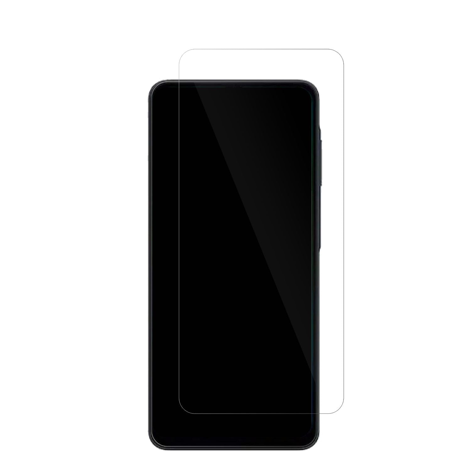 SamsungGalaxy M07 mit aufgebrachter dipos Displayschutzfolie, glasklare Darstellung ohne Einschränkungen