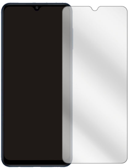 SamsungGalaxy M12 mit aufgebrachter dipos Displayschutzfolie, glasklare Darstellung ohne Einschränkungen