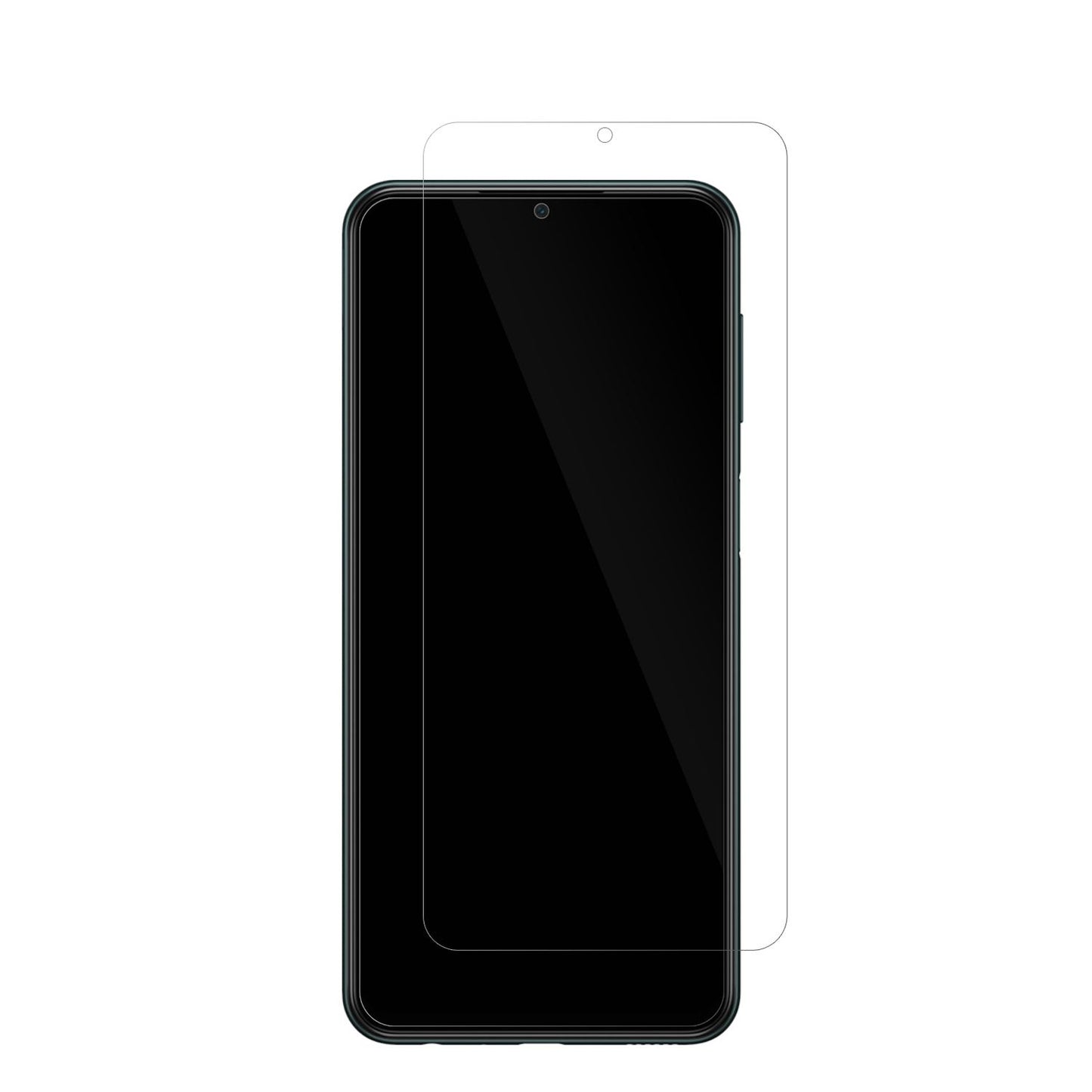 SamsungGalaxy M23 5G mit aufgebrachter dipos Displayschutzfolie, glasklare Darstellung ohne Einschränkungen