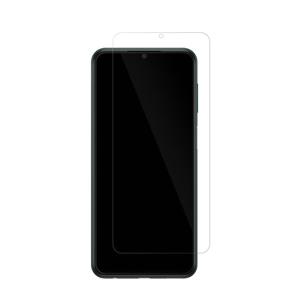 SamsungGalaxy M23 5G mit aufgebrachter dipos Displayschutzfolie, glasklare Darstellung ohne Einschränkungen