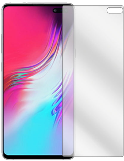 SamsungGalaxy S10 5G mit aufgebrachter dipos Displayschutzfolie, glasklare Darstellung ohne Einschränkungen