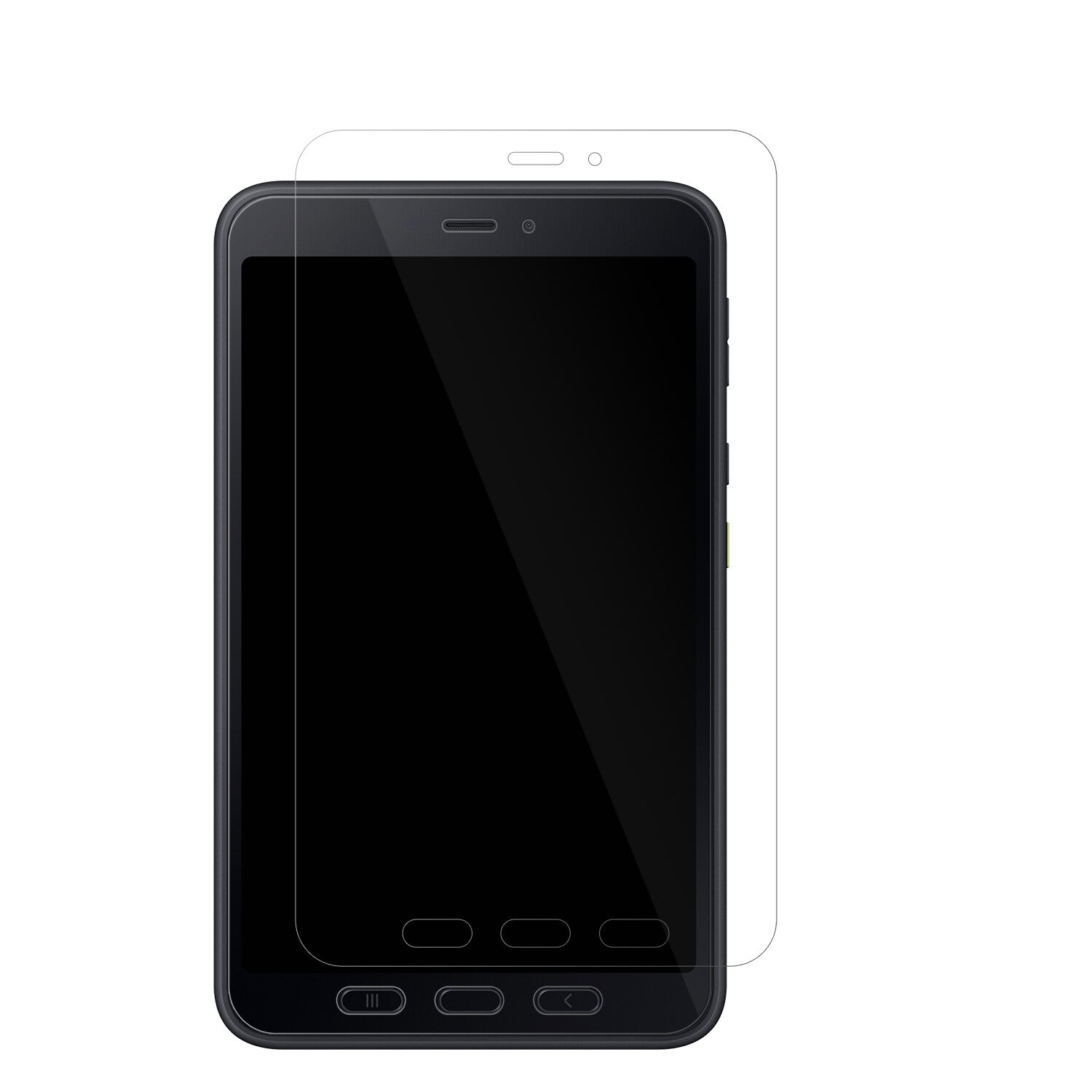 SamsungGalaxy Tab Active 5 mit aufgebrachter dipos Displayschutzfolie, glasklare Darstellung ohne Einschränkungen