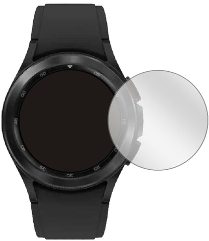 SamsungGalaxy Watch 4 (40 mm) mit aufgebrachter dipos Displayschutzfolie, glasklare Darstellung ohne Einschränkungen