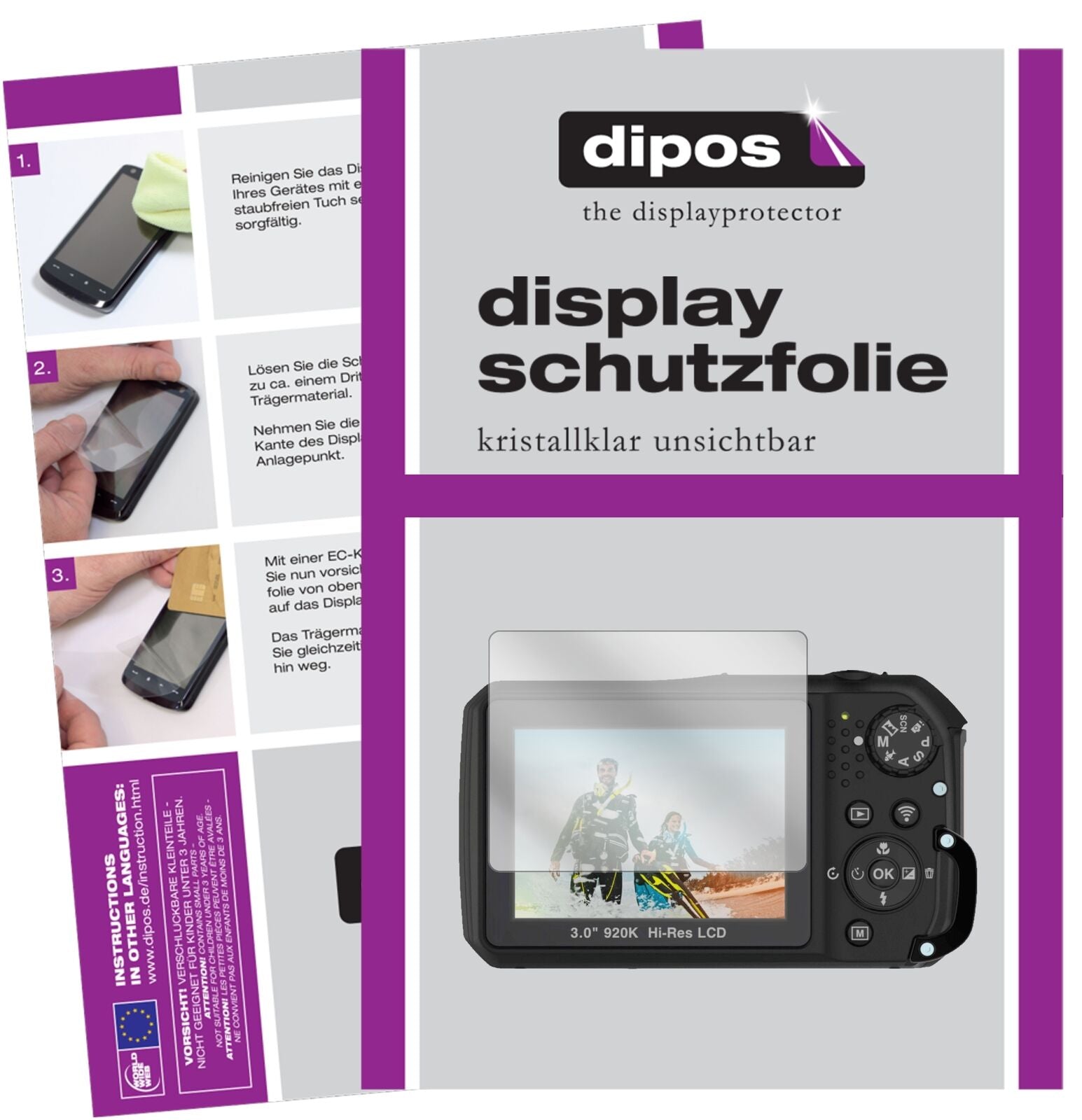 SealifeDC2000 mit aufgebrachter dipos Displayschutzfolie, glasklare Darstellung ohne Einschränkungen
