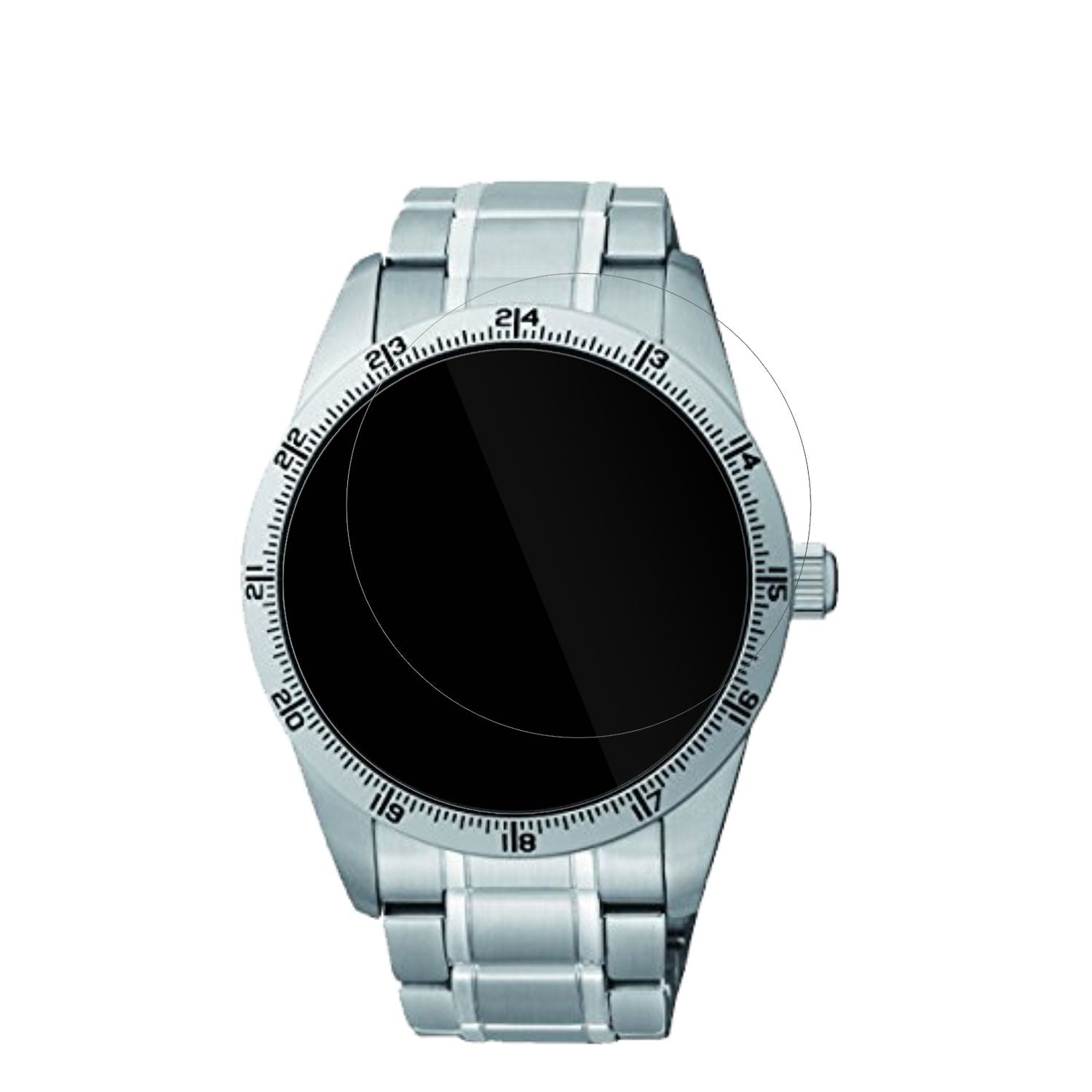 Seiko5 Sports SRP513K1 mit aufgebrachter dipos Displayschutzfolie, glasklare Darstellung ohne Einschränkungen