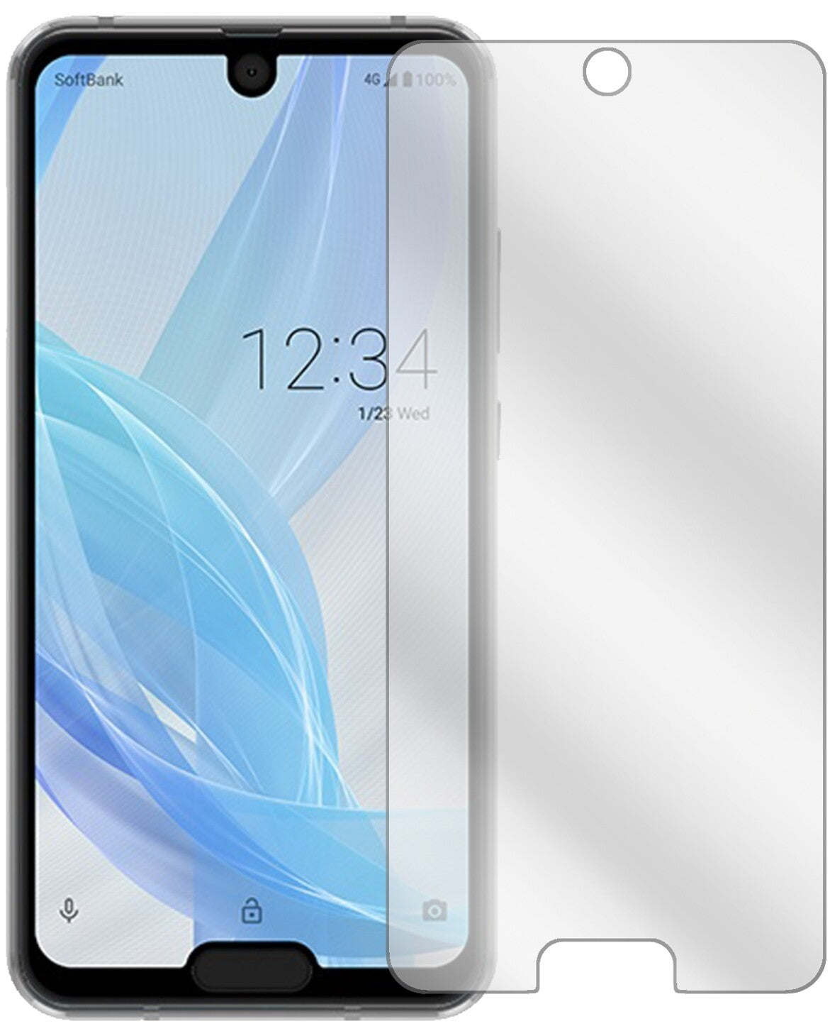 SharpAquos R2 Compact mit aufgebrachter dipos Displayschutzfolie, glasklare Darstellung ohne Einschränkungen