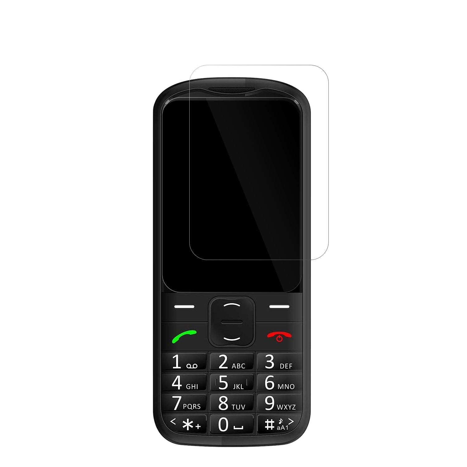 Simvalley MobileSeniorenhandy mit aufgebrachter dipos Displayschutzfolie, glasklare Darstellung ohne Einschränkungen