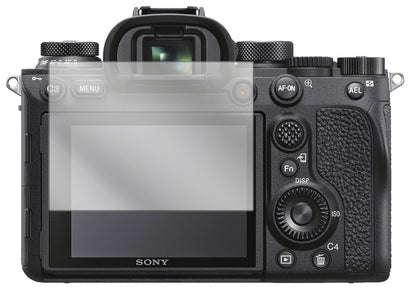 SonyAlpha 99 mit aufgebrachter dipos Displayschutzfolie, glasklare Darstellung ohne Einschränkungen