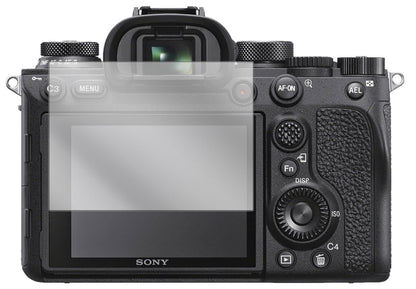SonyAlpha 99 II mit aufgebrachter dipos Displayschutzfolie, glasklare Darstellung ohne Einschränkungen