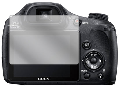SonyDSC-HX350B mit aufgebrachter dipos Displayschutzfolie, glasklare Darstellung ohne Einschränkungen