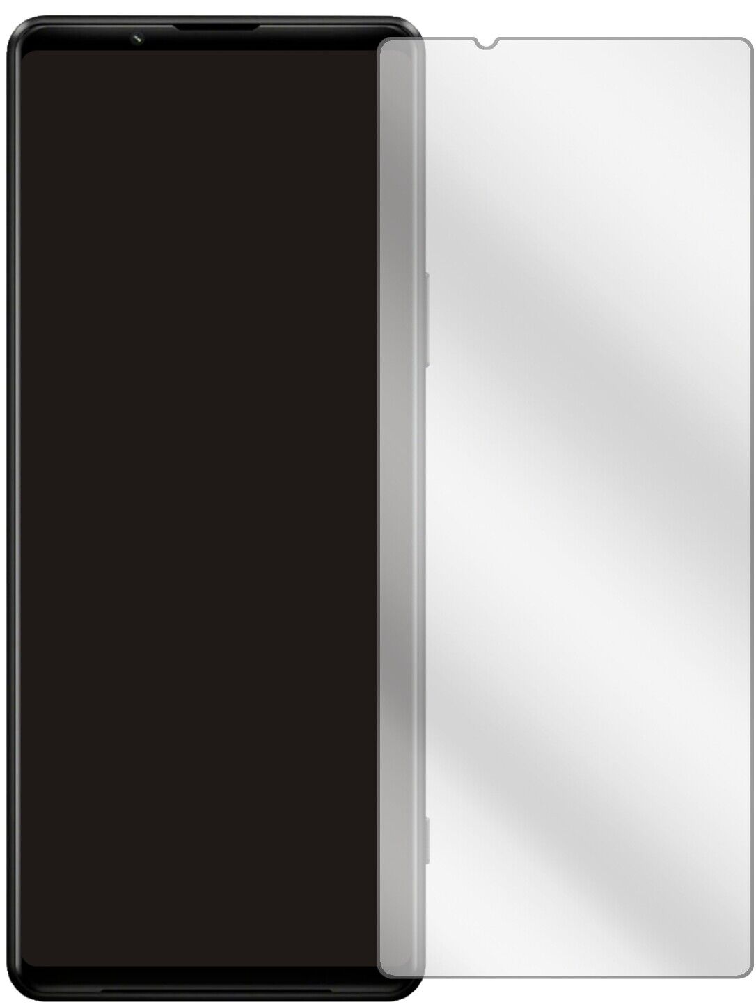 SonyXperia 1 III mit aufgebrachter dipos Displayschutzfolie, glasklare Darstellung ohne Einschränkungen