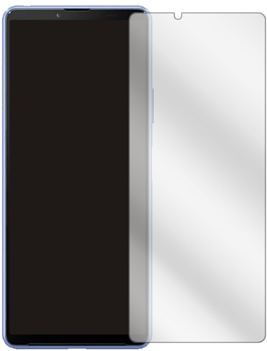 SonyXperia 10 III mit aufgebrachter dipos Displayschutzfolie, glasklare Darstellung ohne Einschränkungen