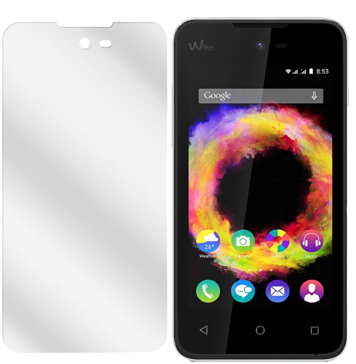 Sunset 2Wiko mit aufgebrachter dipos Displayschutzfolie, glasklare Darstellung ohne Einschränkungen