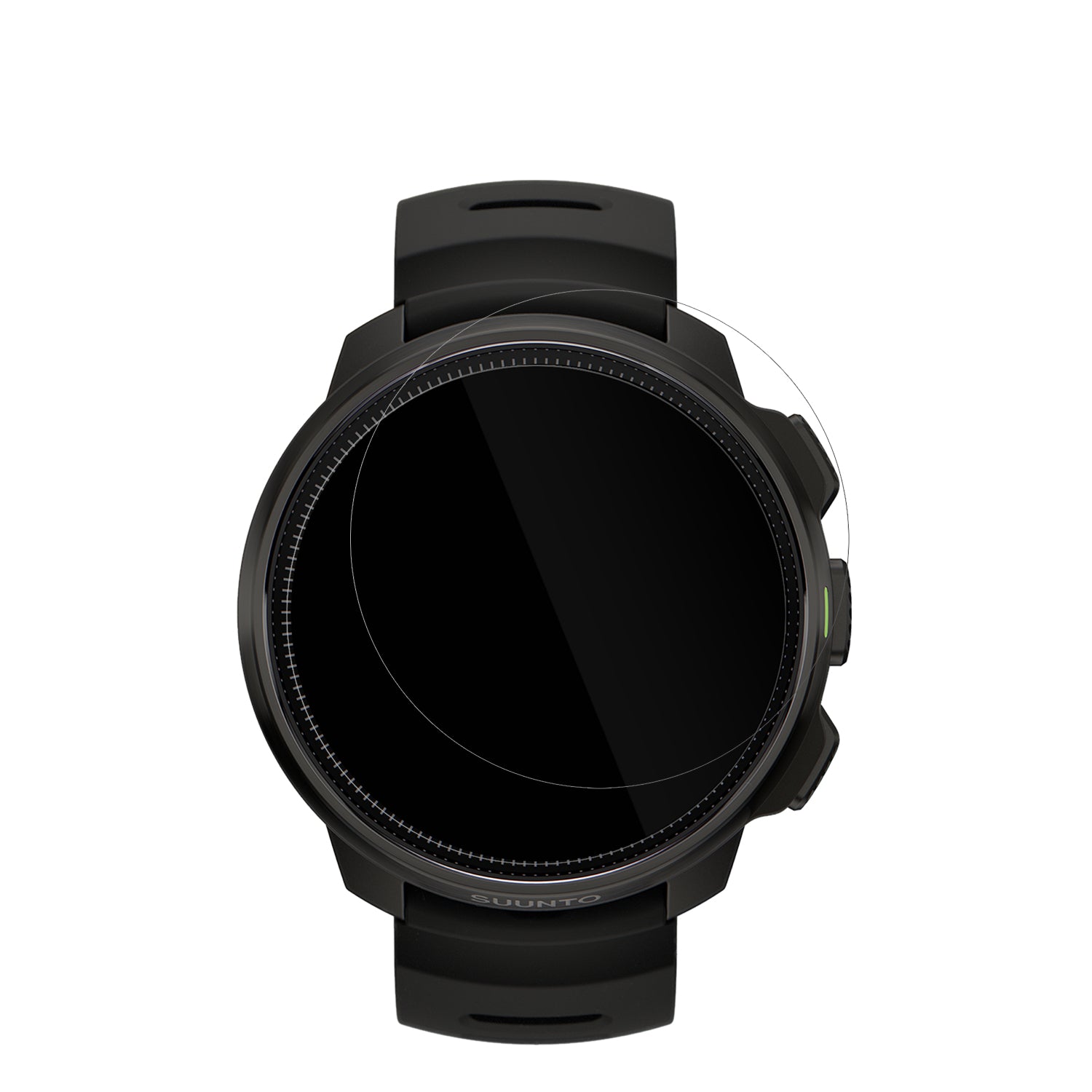 SuuntoOcean mit aufgebrachter dipos Displayschutzfolie, glasklare Darstellung ohne Einschränkungen