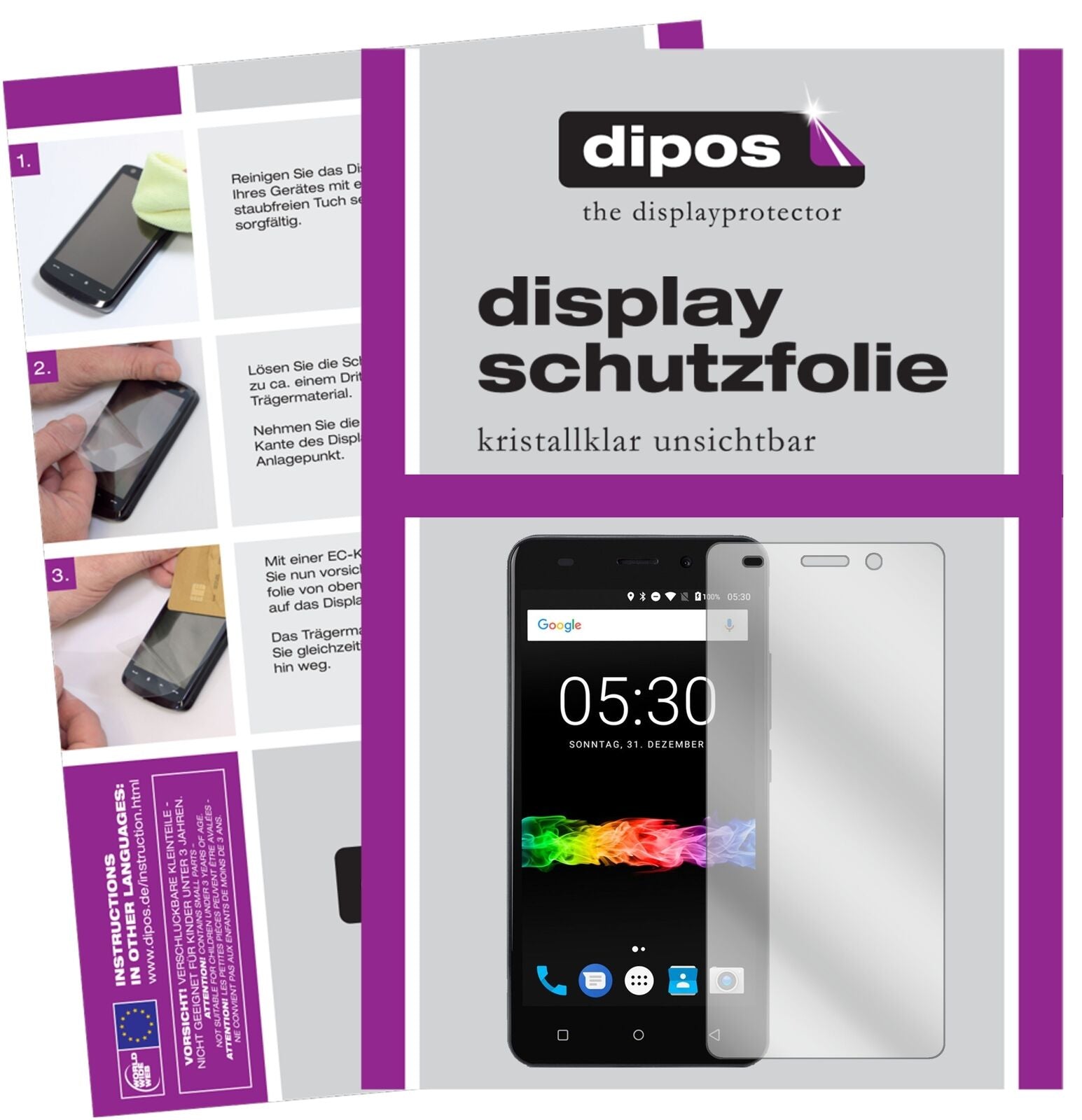 SwisstoneSD 530 mit aufgebrachter dipos Displayschutzfolie, glasklare Darstellung ohne Einschränkungen