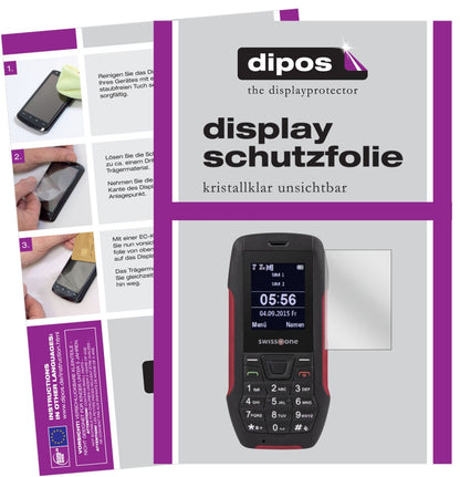 SwisstoneSX 567 mit aufgebrachter dipos Displayschutzfolie, glasklare Darstellung ohne Einschränkungen