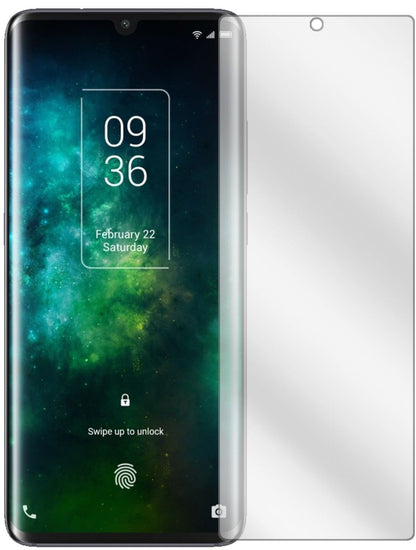 TCL10 Pro mit aufgebrachter dipos Displayschutzfolie, glasklare Darstellung ohne Einschränkungen