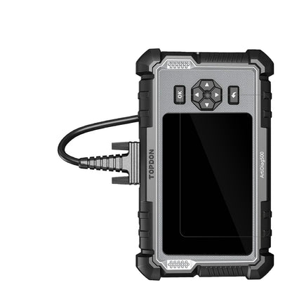 TOPDONOBD2 AD500 mit aufgebrachter dipos Displayschutzfolie, glasklare Darstellung ohne Einschränkungen