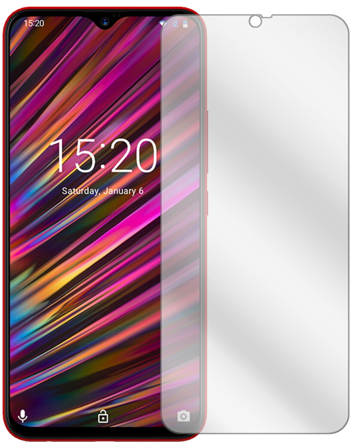 UmidigiF1 Play mit aufgebrachter dipos Displayschutzfolie, glasklare Darstellung ohne Einschränkungen