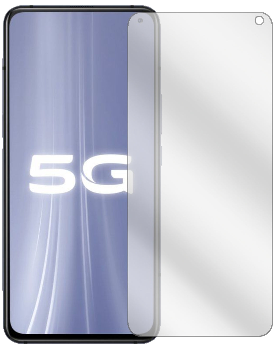 VivoiQOO 3 5G mit aufgebrachter dipos Displayschutzfolie, glasklare Darstellung ohne Einschränkungen