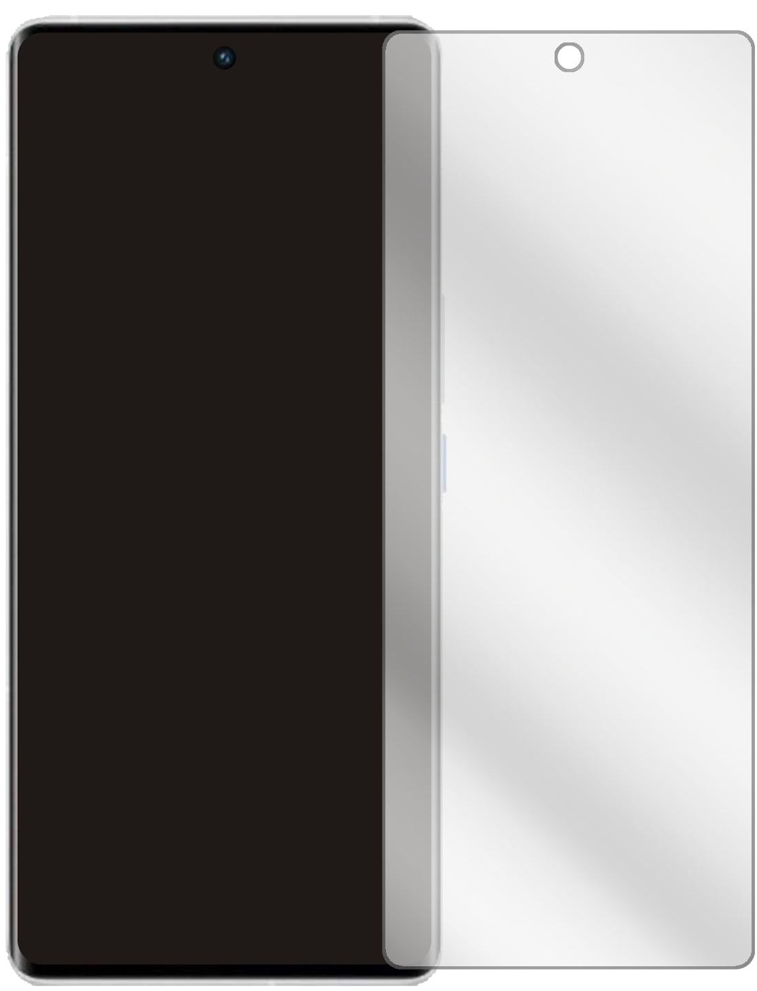 VivoiQOO 8 Pro mit aufgebrachter dipos Displayschutzfolie, glasklare Darstellung ohne Einschränkungen