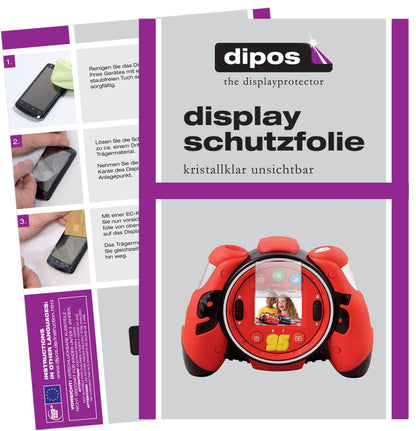 VTechCars 3 Kamera mit aufgebrachter dipos Displayschutzfolie, glasklare Darstellung ohne Einschränkungen
